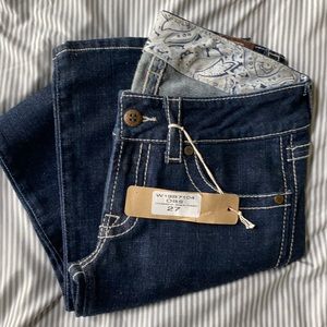 NWT - tag dark wash bootcut jeans, sz. 27